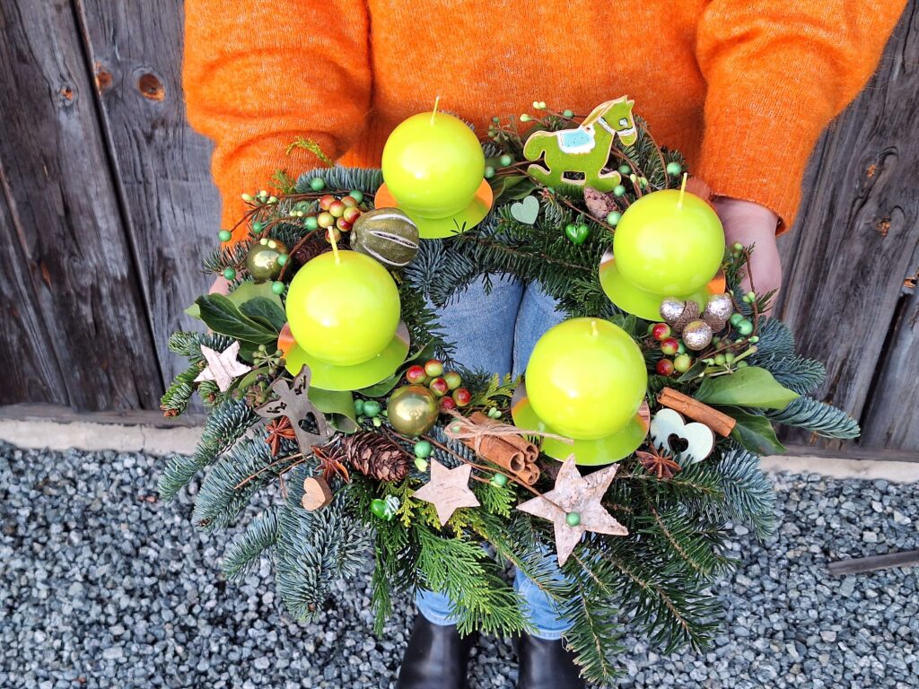 wianek adwentowy jasno zielony