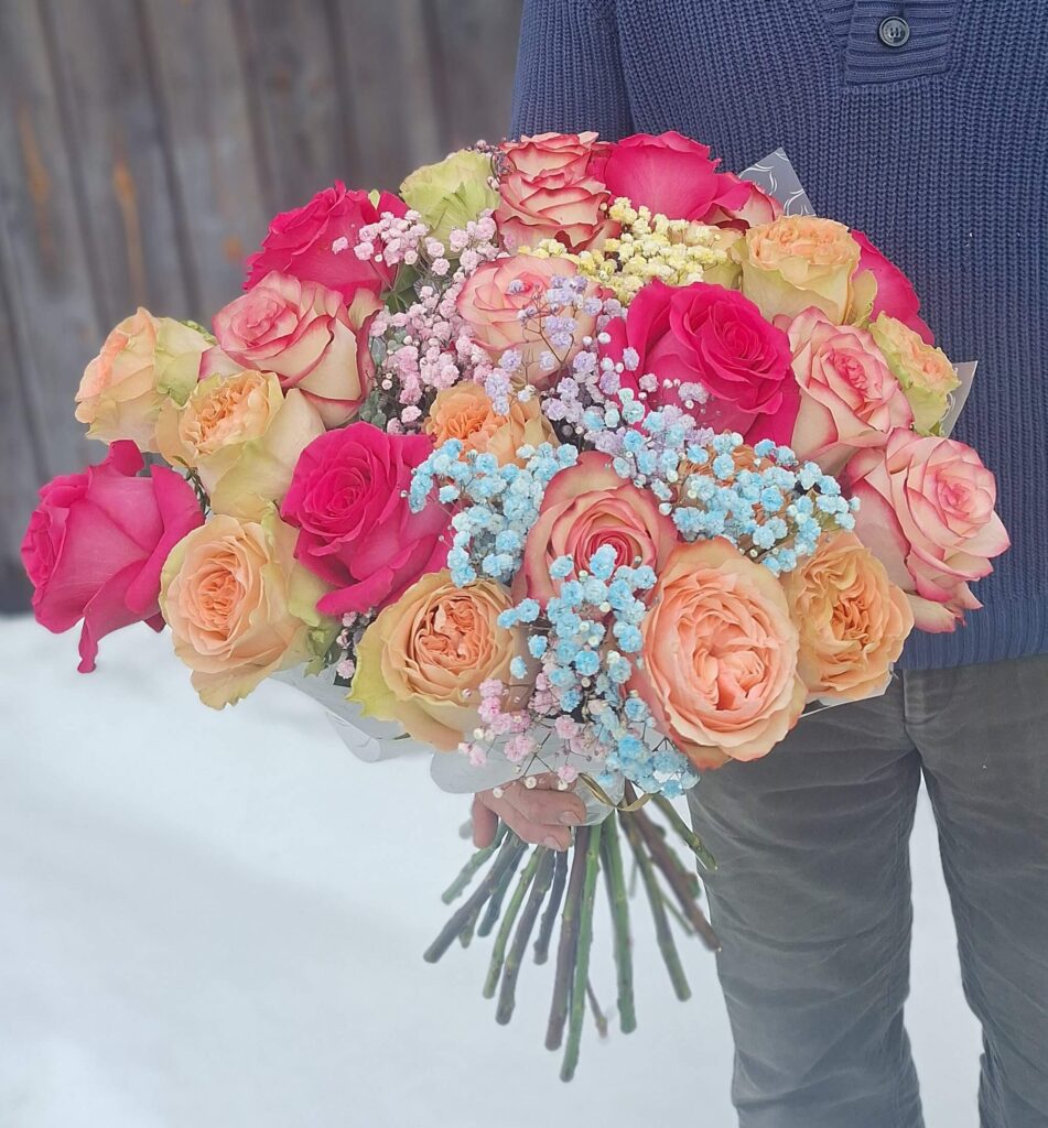 bukiet kolorowych róż Żory